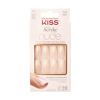 Kiss Salon Acrylic - French Nude Leilani - Fake Nails, 28 Count, Medium