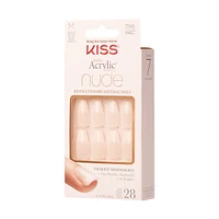 Kiss Salon Acrylic - French Nude Leilani - Fake Nails, 28 Count, Medium