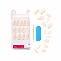 Kiss Salon Acrylic - French Nude Leilani - Fake Nails, 28 Count, Medium