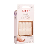 Kiss Salon Acrylic - French Nude Leilani - Fake Nails, 28 Count, Medium