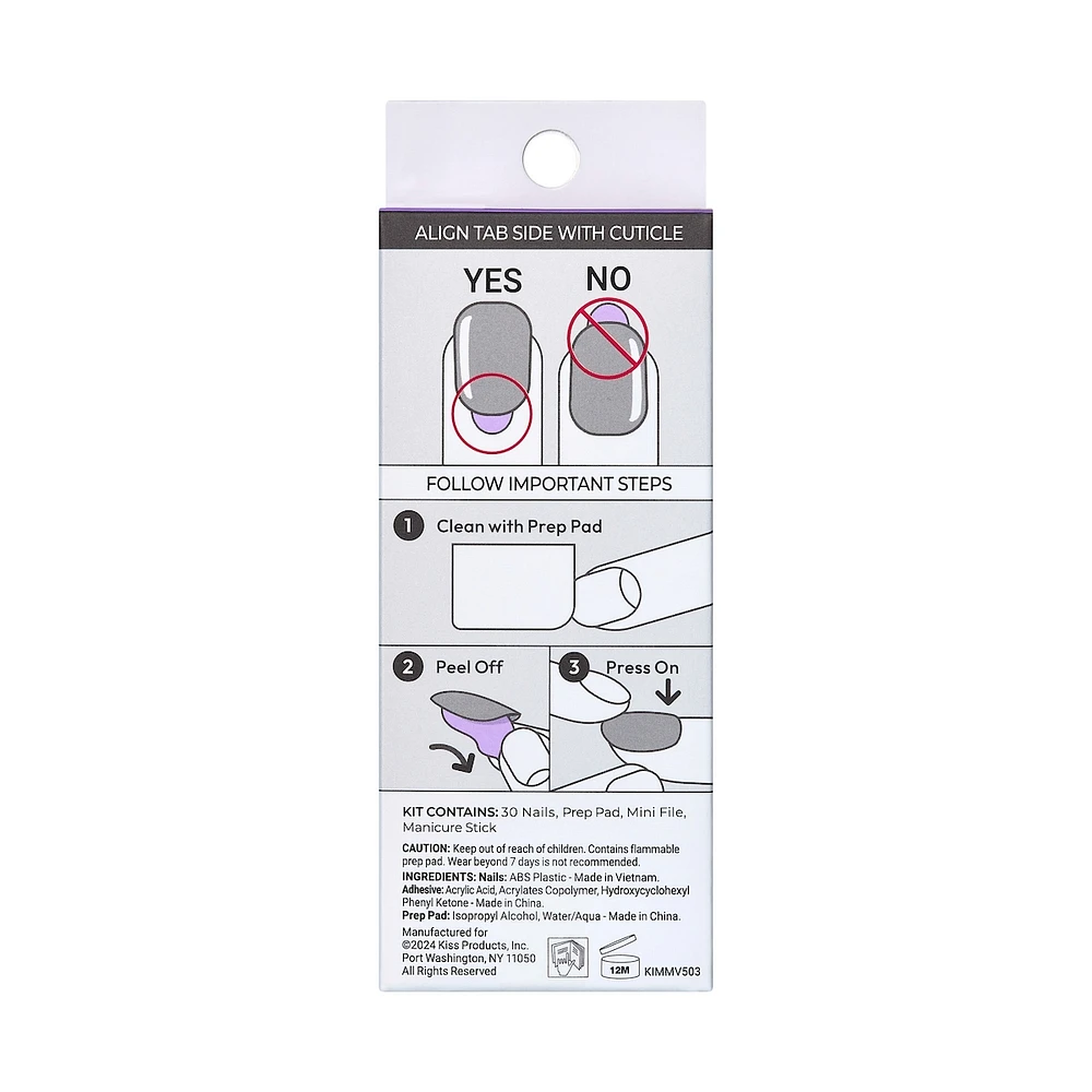 Kiss Impress Press-On - Climb Up Fake Nails, 30 Count, Medium
