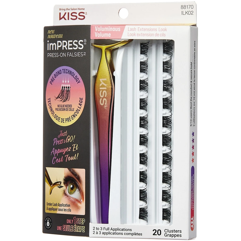 Impress Press-On Falsies Eyelashes, Voluminous