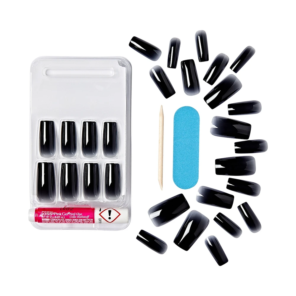 Kiss Gel Fantasy - Jelly Gellee Fake Nails, 28 Count, Long