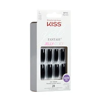 Kiss Gel Fantasy - Jelly Gellee Fake Nails, 28 Count, Long