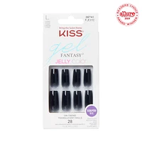 Kiss Gel Fantasy - Jelly Gellee Fake Nails, 28 Count, Long