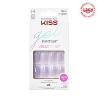 Kiss Gel Fantasy - Quince Jelly Fake Nails, 28 Count, Medium
