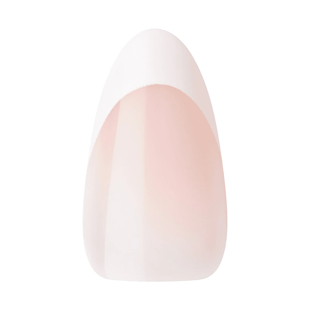 Kiss Classy Press-On Nails, The Boss, Glittery French, Medium Coffin, 31 Count