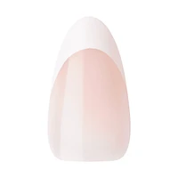 Kiss Classy Press-On Nails, The Boss, Glittery French, Medium Coffin, 31 Count