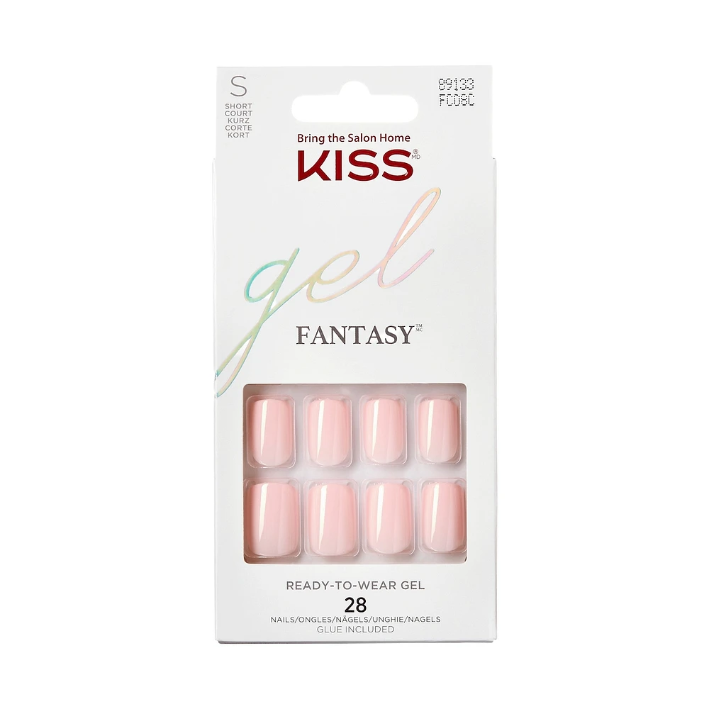 Kiss Gel Fantasy - After Last Night Fake Nails, 28 Count, Short