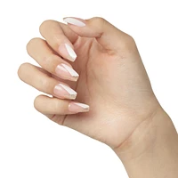 Kiss Classy Press-On Nails, The Boss, Glittery French, Medium Coffin, 31 Count