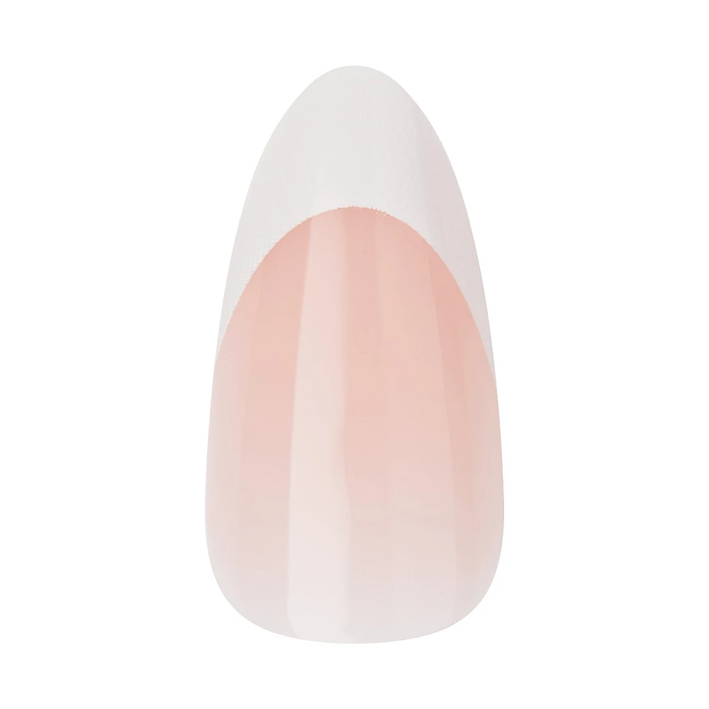 Kiss Premium Classy Press-On Nails, White Tipped French, Medium, Almond Shape, 33 Count