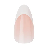Kiss Premium Classy Press-On Nails, White Tipped French, Medium, Almond Shape, 33 Count