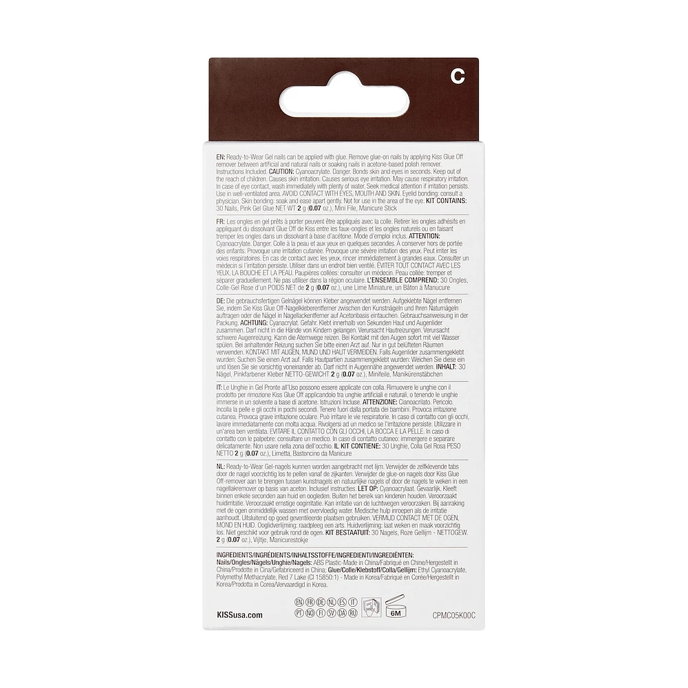 Kiss Premium Classy Press-On Nails, White Tipped French, Medium, Almond Shape, 33 Count