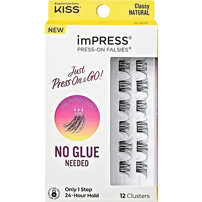 Impress Press-On Falsies Eyelash Clusters Minipack, Natural, Classy