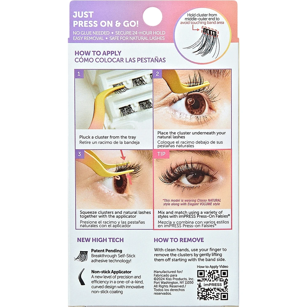 Impress Press-On Falsies Eyelash Clusters Minipack, Natural, Classy