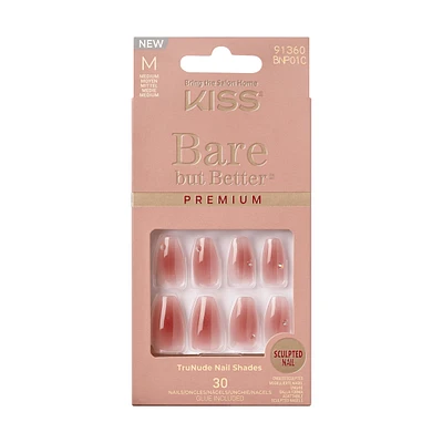 Kiss Bare But Better Premium Press-On Nails, "Shine", Pink, Medium Coffin, 33 Count