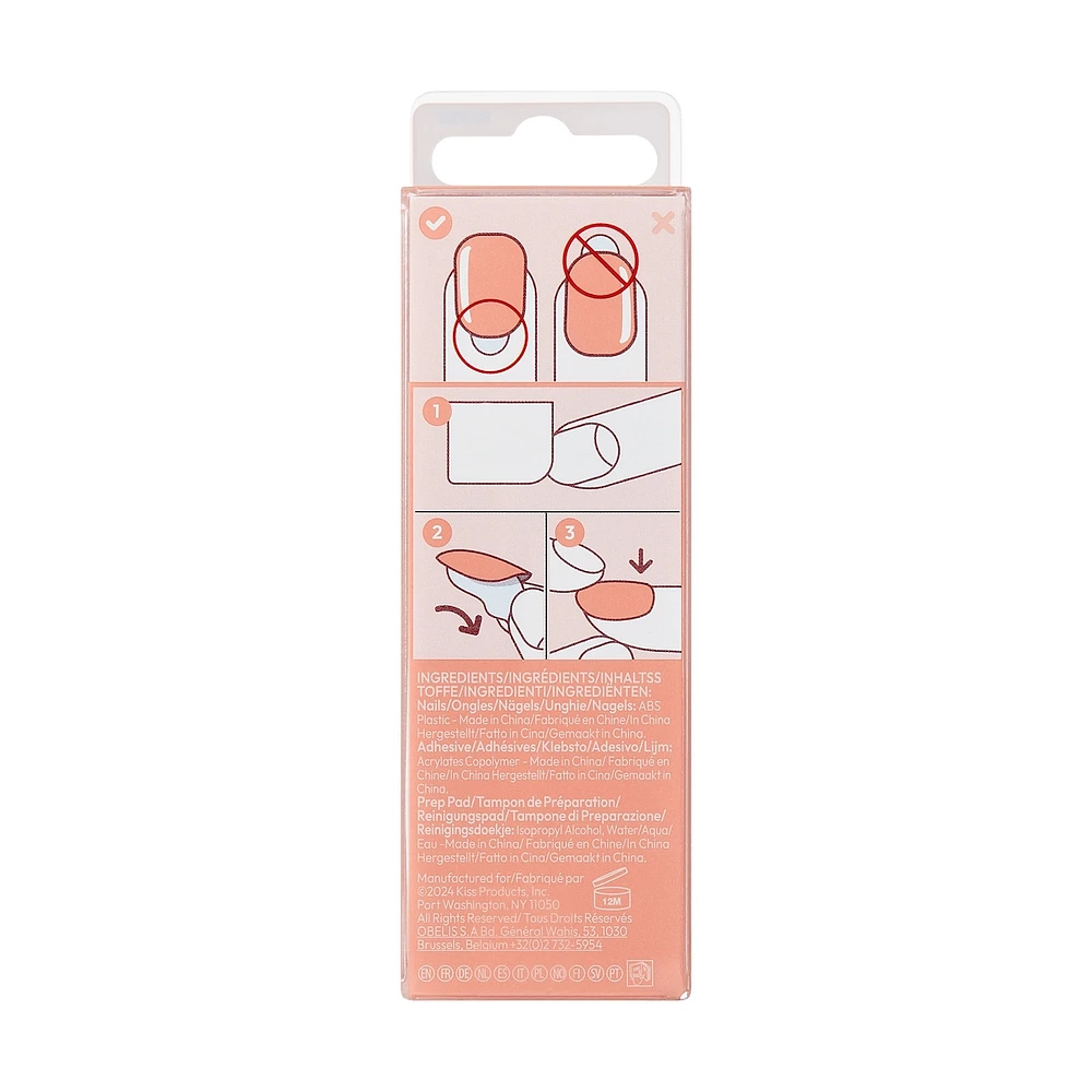 Impress : Ongles À Pression De Couleur, «Instinct», Rose, Court, Carré-Ovale, 30 U.