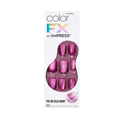 Kiss Impress Color Fx Nails - Levels, Short Square, 30 Count.