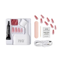 Kiss Salon X-Tend  Press-On Nails, Medium Length, Coffin Shape, 30 Count