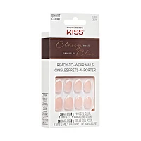 Kiss Classy, Fake Nails, Players, White, Oval, Short, 28 Count