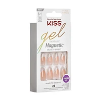 Kiss Gel Fantasy Magnetic Press-On Nails, "North Coast", Silver, Medium Almond, 31 Count