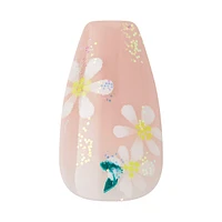 Kiss Voguish Fantasy Press-On Nails, ‘4 Wheel Drive’, Nude, Medium Coffin, 31 Count