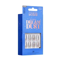 Kiss Gel Fantasy Dreamdust Press-On Nails, "Mood Dust", White, Short Coffin, 31 Count