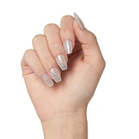 Kiss Gel Fantasy Dreamdust Press-On Nails, "Mood Dust", White, Short Coffin, 31 Count
