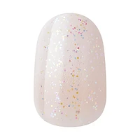 Kiss Gel Fantasy Dreamdust Press-On Nails, "Silver Spoon", White, Short Oval, 31 Count