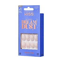 Kiss Gel Fantasy Dreamdust Press-On Nails, "Silver Spoon", White, Short Oval, 31 Count