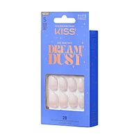 Kiss Gel Fantasy Dreamdust Press-On Nails, "Silver Spoon", White, Short Oval, 31 Count