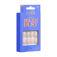 Kiss Gel Fantasy Dreamdust Press-On Nails, "Silver Spoon", White, Short Oval, 31 Count