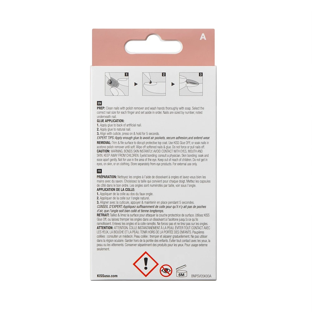 Kiss Salon X-Tend Led Soft Gel System Decorated Nails, White, Medium Coffin, 34 Count