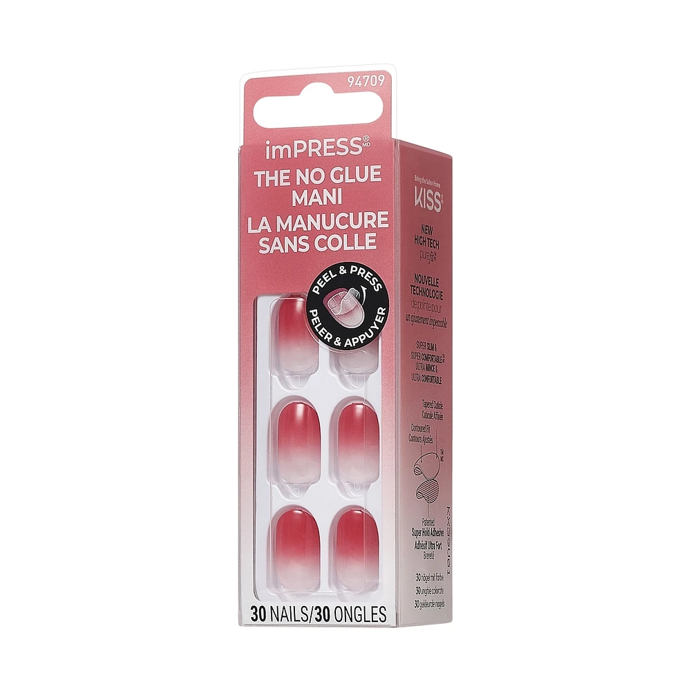 Impress : Ongles À Pression De Couleur, «Instinct», Rose, Court, Carré-Ovale, 30 U.