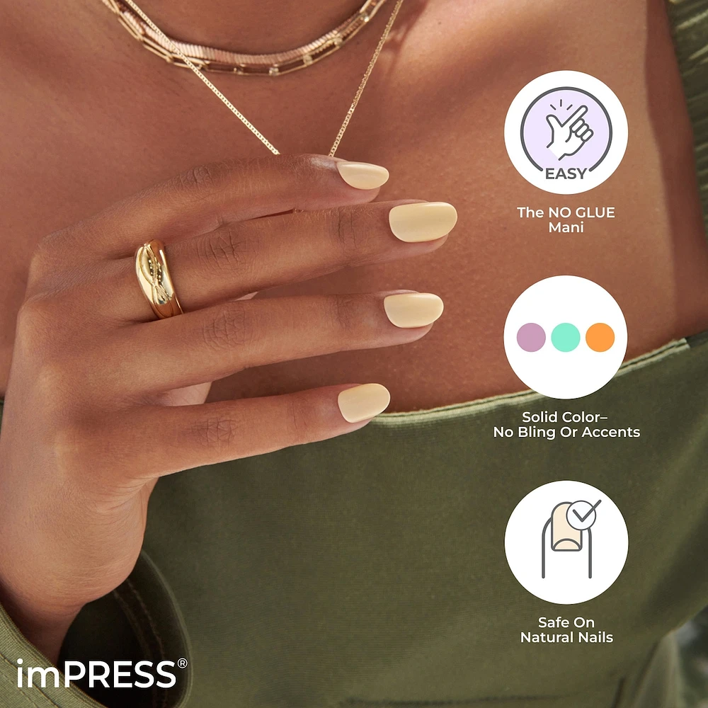 Impress : Ongles À Pression De Couleur, «Instinct», Rose, Court, Carré-Ovale, 30 U.