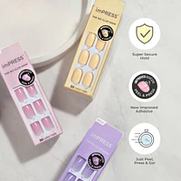 Impress : Ongles À Pression De Couleur, «Instinct», Rose, Court, Carré-Ovale, 30 U.