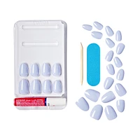 Kiss Gel Fantasy, Fake Nails, Day 1, Blue, Almond, Short, 28 Count