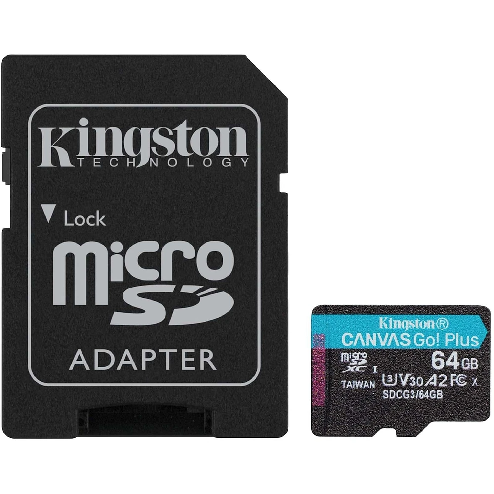 Canvas GO Plus 64GB Micro SDHC Memory Card with Adapter