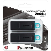 DataTraveler Exodia 64GB USB - 2 Pack