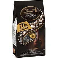 Truffes LINDOR au chocolat noir à 70 % de cacao de Lindt – Sachet (150 g)