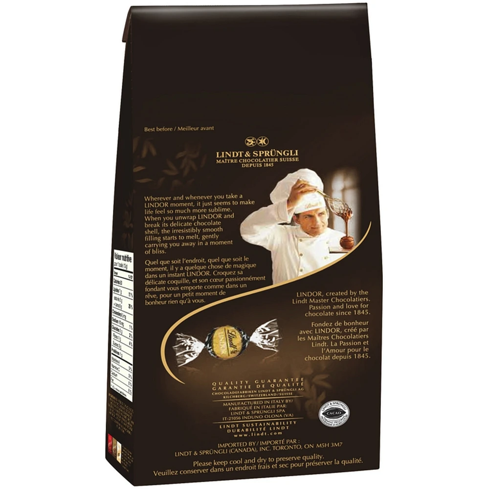 Truffes LINDOR au chocolat noir à 70 % de cacao de Lindt – Sachet (150 g)