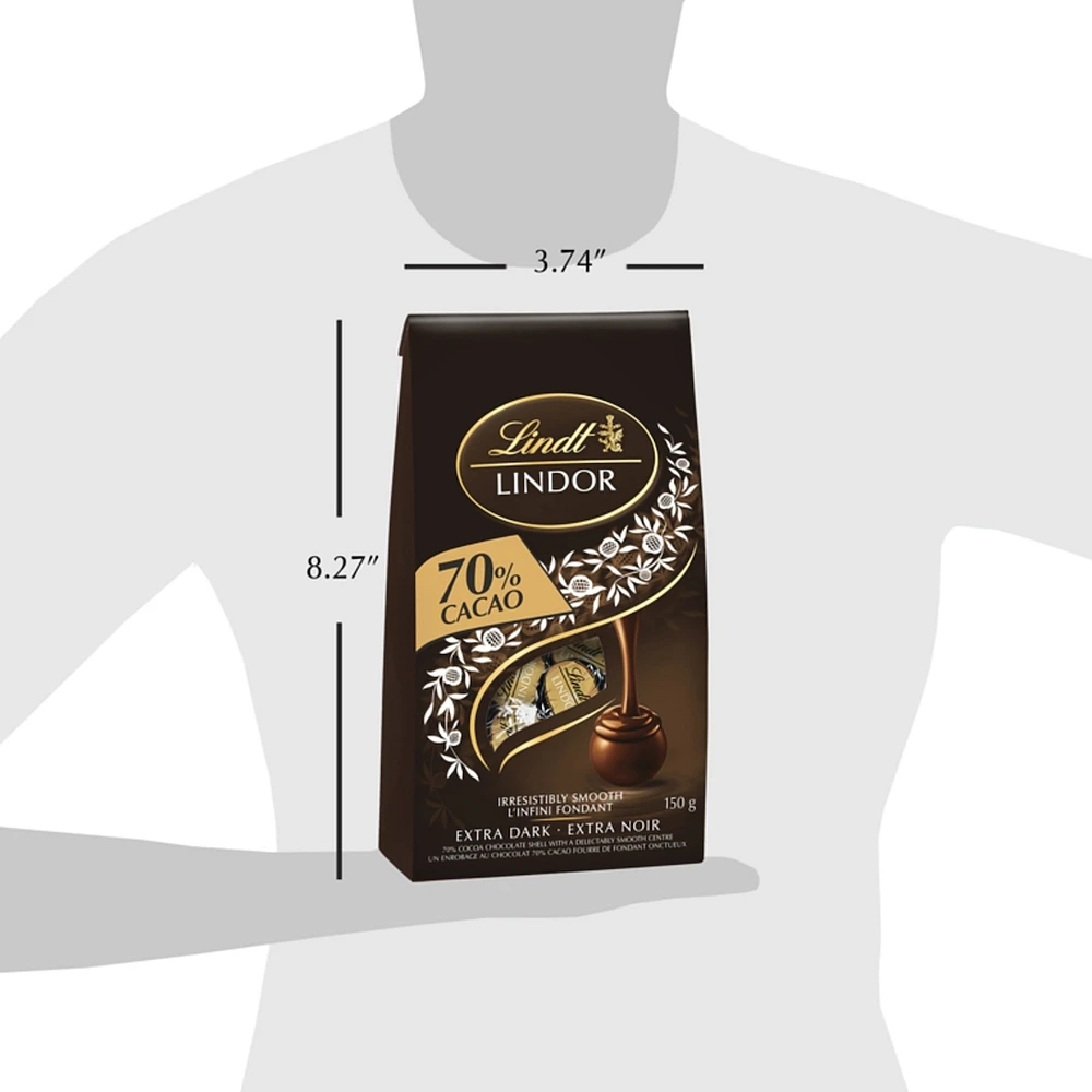 Truffes LINDOR au chocolat noir à 70 % de cacao de Lindt – Sachet (150 g)