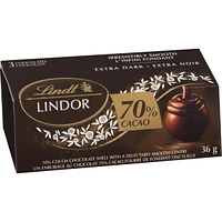 Un enrobage au chocolat 70% cacao fourré de fondant onctueux extra noir