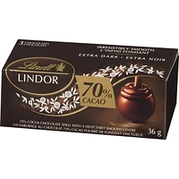 Un enrobage au chocolat 70% cacao fourré de fondant onctueux extra noir