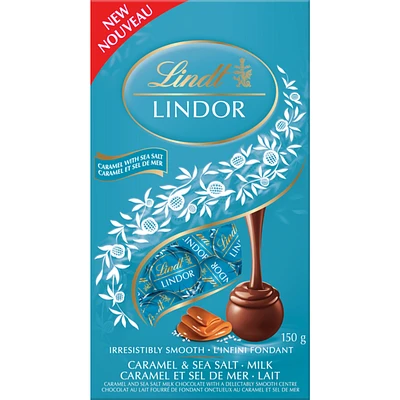 LINDOR Milk Caramel Sea Salt Chocolate Truffles Bag