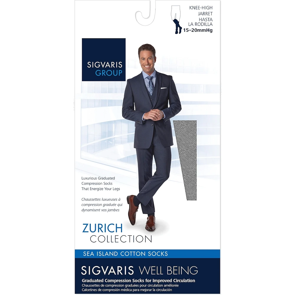 Sea Island Cotton Compression Socks, Men, Black