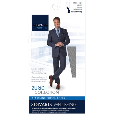 Sea Island Cotton Compression Socks, Men, Black