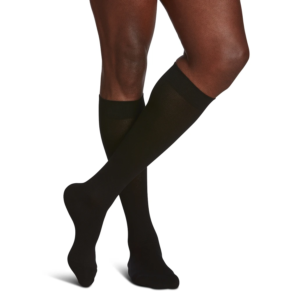 Sea Island Cotton Compression Socks, Men, Black