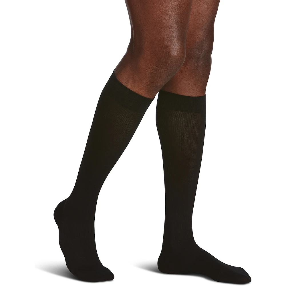 Sea Island Cotton Compression Socks, Men, Black