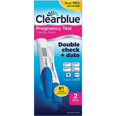 Pregnancy Test Double-Check and Date Combo Pack, Value Pack, 2ct